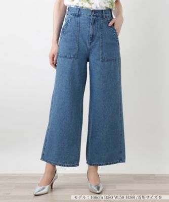 ＜Leilian (Women)＞ワイドデニムパンツ【Ｌ　ＪＥＡＮＳ】