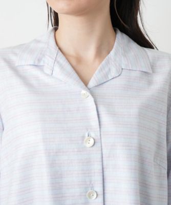 ボーダーオープンカラーブラウス【Ｌｅｉｌｉａｎ　ＷＨＩＴＥ　ＬＡＢＥＬ】