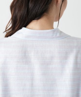 ボーダーオープンカラーブラウス【Ｌｅｉｌｉａｎ　ＷＨＩＴＥ　ＬＡＢＥＬ】