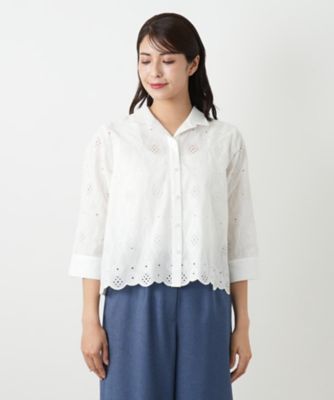 カットワーク刺繍ブラウス【Ｌｅｉｌｉａｎ　ＷＨＩＴＥ　ＬＡＢＥＬ】