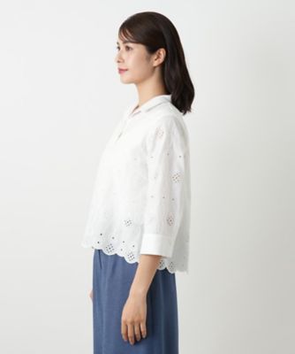 カットワーク刺繍ブラウス【Ｌｅｉｌｉａｎ　ＷＨＩＴＥ　ＬＡＢＥＬ】