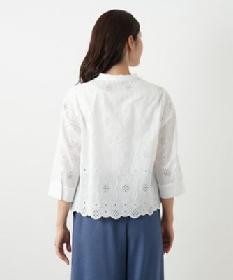 カットワーク刺繍ブラウス【Ｌｅｉｌｉａｎ　ＷＨＩＴＥ　ＬＡＢＥＬ】