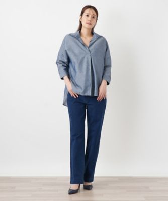 七分袖テールカットヘムブラウス【BARBA】 | Leilian (Women