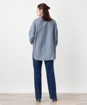 七分袖テールカットヘムブラウス【BARBA】 | Leilian (Women