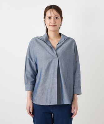 七分袖テールカットヘムブラウス【BARBA】 | Leilian (Women