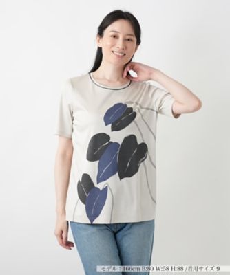 ＜Leilian (Women)＞プリントＴシャツ【ＲＯＣＨＡＳ　Ｐｒｅｍｉｅｒｅ】