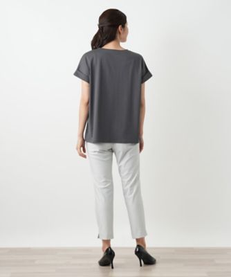 美品✨ レリアン クロップドパンツ テーパード 黒 グレー ミックス ストレッチクロップドパンツ|レリアン | レリアン公式オンライン