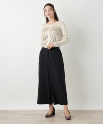 極美品☆レリアン ルイジボット生地 ワイドパンツセットアップ 大きい13+サイズ ワイドパンツ | Leilian (Women)/レリアン | 三越伊勢丹