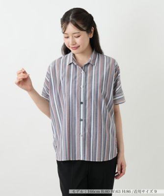 Leilian (Women)/レリアン マルチストライプブラウス