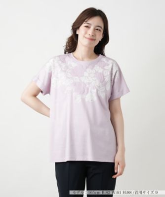 ＜Leilian (Women)＞フラワーモチーフカットソー【ＭＵＳＥ　ＢＹ　ＲＯＣＨＡＳ　Ｐｒｅｍｉｅｒｅ】