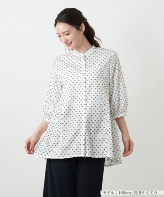 スタンドカラーブラウス【Ｌｅｉｌｉａｎ　ＷＨＩＴＥ　ＬＡＢＥＬ】