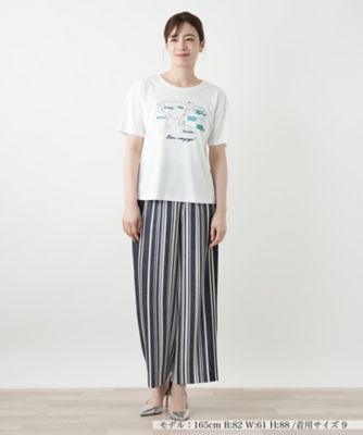 ストライプワイドパンツ | Leilian (Women)/レリアン | 三越