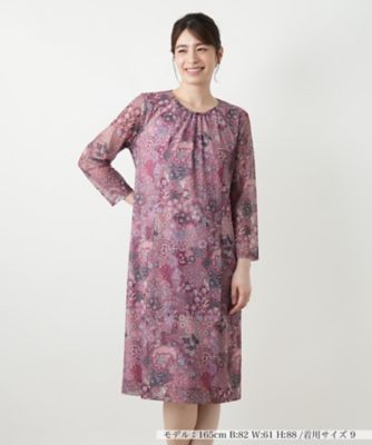 【SALE】Leilian (Women)/レリアン 洗えるプリントフレアワンピース 74アカ ワンピース・ドレス【三越伊勢丹/公式】