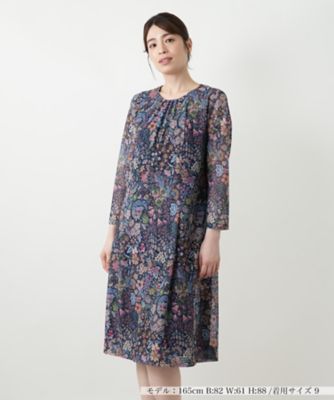 ＜Leilian (Women)＞洗えるプリントフレアワンピース【ＢＩＮＤＡ】【パワーネット素材】