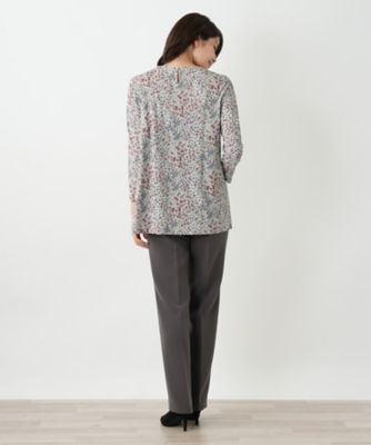 ■美品 Leilian G.BINDA 花柄 コンビプルオーバーカットソー □美品 Leilian G.BINDA 花柄 コンビプルオーバーカットソー