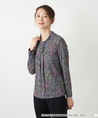 ＜Leilian (Women)＞小花柄バンドカラーブラウス【ＢＩＮＤＡ】