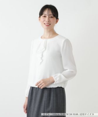 美品 anuans ラッフルフリルブラウス ホワイト サイズF*FD1174 美品 anuans ラッフルフリルブラウス ホワイト サイズF*FD1174