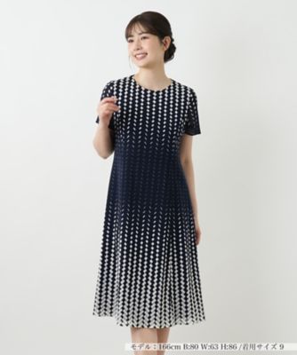 ＜Leilian (Women)＞幾何学柄フレアワンピース