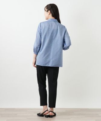 刺繍ボーダーブラウス