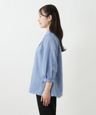 刺繍ボーダーブラウス