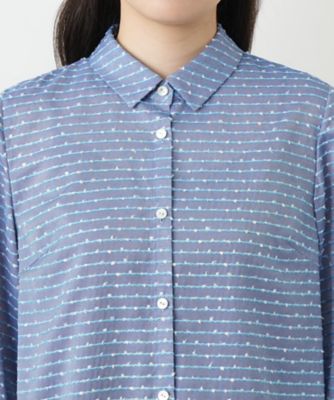 刺繍ボーダーブラウス