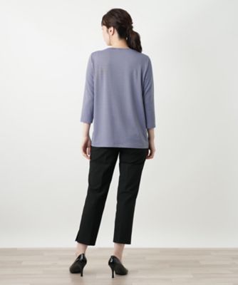 【新品】定価24,200円　レリアン　ボーダーカットソー　ネイビー　17＋ 刺繍ボーダーカットソー | Leilian (Women)/レリアン | 三越