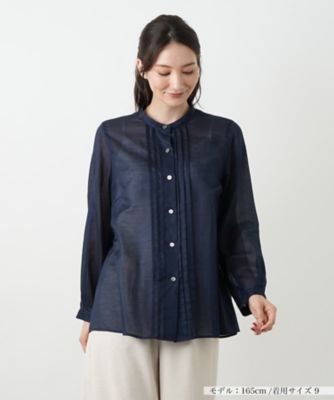 スタンドカラーブラウス【Leilian WHITE LABEL