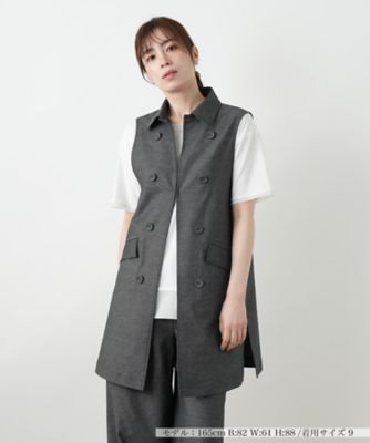 Leilian✨シルク100% トレンチコート　千鳥柄　光沢ボタン　高級素材　M シルクシャンタンラップトレンチコート - ブラン ワイエム