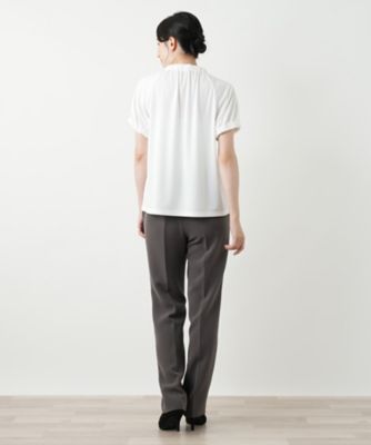 レリアン 24SS シアサッカー Aライン ギャザー ブラウス 黒 ブラック M AMBIDEX Store △〇lasew ギャザーブラウス(F キナリ): FLAT-cic