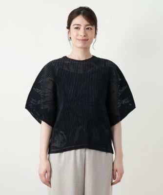 レリアン Leilian パフスリーブカットソー （ブラック） 店舗人気】フレンチスリーブカットソー|レリアン プラスハウス