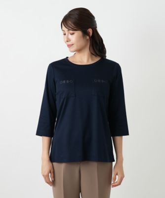 刺繍七分袖カットソー | Leilian (Women)/レリアン | 三越伊勢丹