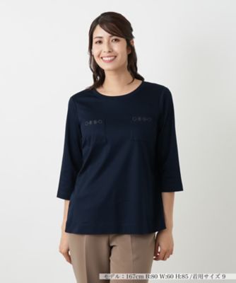 chichanページ☆未使用☆Leilian レリアン　17+カットソー 刺繍七分袖カットソー | Leilian (Women)/レリアン | 三越伊勢丹