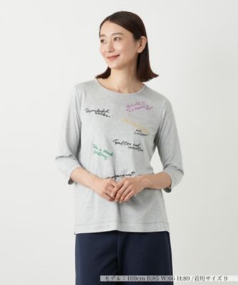 ＜Leilian (Women)＞刺繍クルーネックカットソー