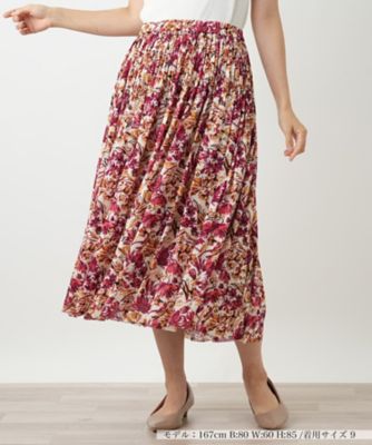 美品　レリアン　スカート　花柄　13+ 花柄プリーツスカート | Leilian (Women)/レリアン | 三越伊勢丹