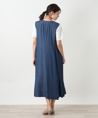 タグ付美品レリアン9号 ストレッチジャンパースカート　ネイビー タグ付美品レリアン9号 ストレッチジャンパースカート ネイビー