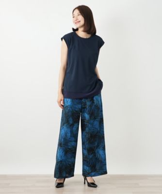 プリントワイドパンツ【Leilian WHITE LABEL