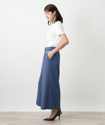 美品☆Leilian レリアン☆フレアワイドパンツ11号 ネイビー ワイドパンツ【Leilian WHITE LABEL】|レリアン プラスハウス