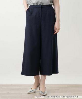 タグ付き美品　レリアンネイビー11号　　　ウォッシャブルプリーツワイドパンツ 店舗人気】ワイドパンツ【Leilian WHITE LABEL】|レリアン