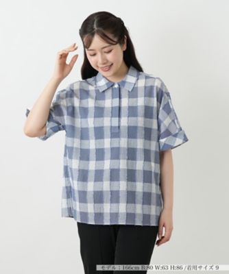 ＜Leilian (Women)＞ブロックチェックブラウス