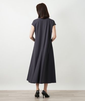 レリアン　洗える♪フレアワンピース　Aライン　ボーダー　チェック　半袖11号/L 洗えるストレッチフレアワンピース | Leilian (Women)/レリアン