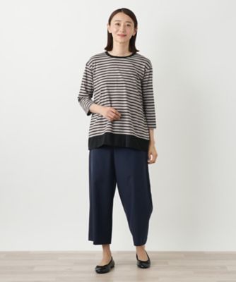 異素材切替ボーダーカットソー | Leilian (Women)/レリアン | 三越