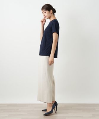 スパンコール刺繍カットソー【Leilian WHITE