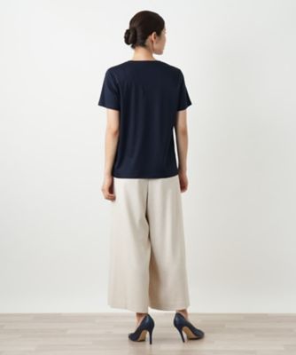 Leilian / レリアン スパンコール七分袖カットソー 店舗人気】スパンコールロゴカットソー【プラス企画】|レリアン