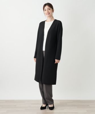 美品 レリアン☆ロング カーディガン　Lサイズ ウール100% グレー 美品 レリアン☆ロング カーディガン Lサイズ ウール100% グレー