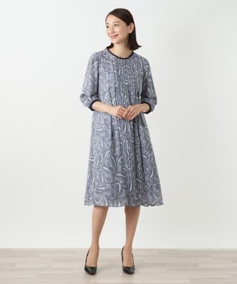 プリーツプリントワンピース ¥17,930税込　サイズ1 プリーツプリントワンピース【Leilian WHITE LABEL