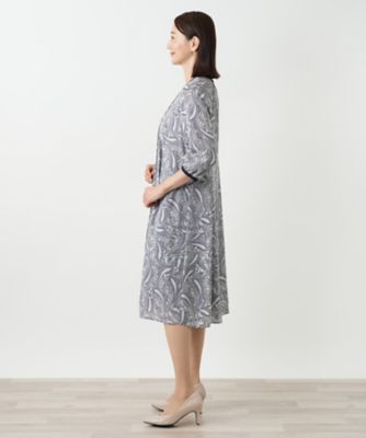 プリーツプリントワンピース【Leilian WHITE LABEL