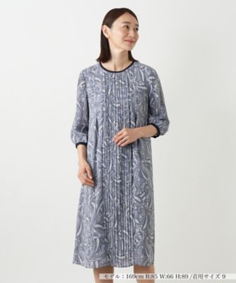 ＜Leilian (Women)＞プリーツプリントワンピース【Ｌｅｉｌｉａｎ　ＷＨＩＴＥ　ＬＡＢＥＬ】