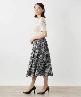 プリントフレアスカート【Leilian WHITE LABEL