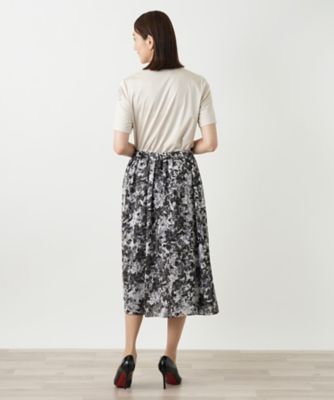 プリントフレアスカート【Leilian WHITE LABEL