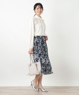 プリントフレアスカート【Leilian WHITE LABEL